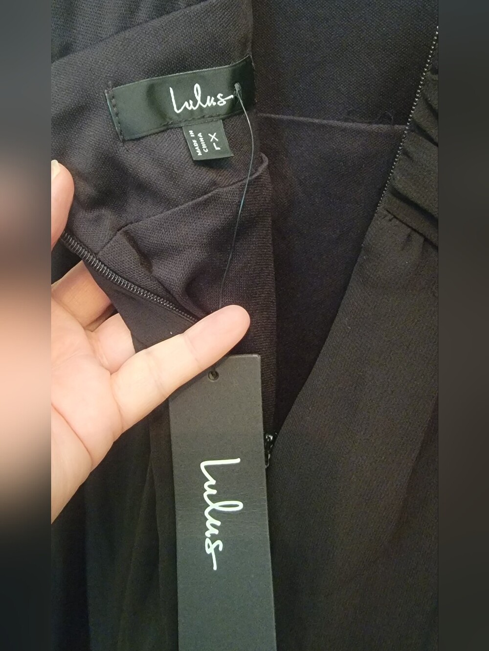 Lulu's Heavenly Hues Black V‑Neck Maxi Dress with High Slit Size XL - Picture 6 of 7